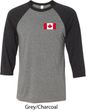Mens Canada Tee Canadian Flag Pocket Print Raglan Shirt