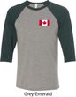 Mens Canada Tee Canadian Flag Pocket Print Raglan Shirt