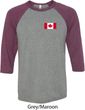 Mens Canada Tee Canadian Flag Pocket Print Raglan Shirt