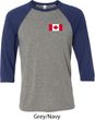 Mens Canada Tee Canadian Flag Pocket Print Raglan Shirt
