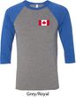 Mens Canada Tee Canadian Flag Pocket Print Raglan Shirt