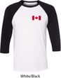 Mens Canada Tee Canadian Flag Pocket Print Raglan Shirt
