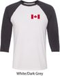 Mens Canada Tee Canadian Flag Pocket Print Raglan Shirt