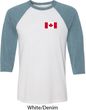 Mens Canada Tee Canadian Flag Pocket Print Raglan Shirt