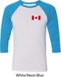 Mens Canada Tee Canadian Flag Pocket Print Raglan Shirt