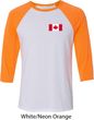 Mens Canada Tee Canadian Flag Pocket Print Raglan Shirt