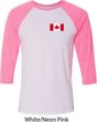 Mens Canada Tee Canadian Flag Pocket Print Raglan Shirt