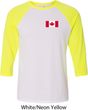 Mens Canada Tee Canadian Flag Pocket Print Raglan Shirt
