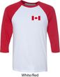Mens Canada Tee Canadian Flag Pocket Print Raglan Shirt