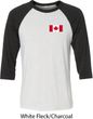 Mens Canada Tee Canadian Flag Pocket Print Raglan Shirt