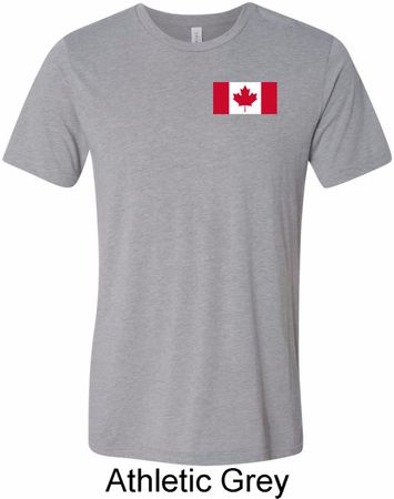 Mens Canada Tee Canadian Flag Pocket Print Tri Blend Shirt