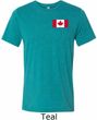 Mens Canada Tee Canadian Flag Pocket Print Tri Blend Shirt