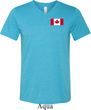 Mens Canada Tee Canadian Flag Pocket Print Tri Blend V-neck