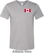 Mens Canada Tee Canadian Flag Pocket Print Tri Blend V-neck