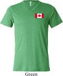 Mens Canada Tee Canadian Flag Pocket Print Tri Blend V-neck