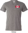 Mens Canada Tee Canadian Flag Pocket Print Tri Blend V-neck