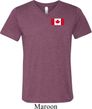 Mens Canada Tee Canadian Flag Pocket Print Tri Blend V-neck
