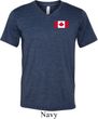 Mens Canada Tee Canadian Flag Pocket Print Tri Blend V-neck