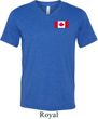 Mens Canada Tee Canadian Flag Pocket Print Tri Blend V-neck