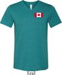 Mens Canada Tee Canadian Flag Pocket Print Tri Blend V-neck