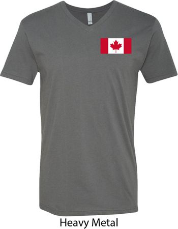 Mens Canada Tee Canadian Flag Pocket Print V-neck
