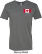 Mens Canada Tee Canadian Flag Pocket Print V-neck