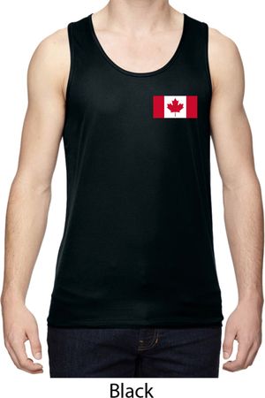 Mens Canadian Flag Pocket Print Dry Wicking Tank Top