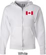 Mens Canadian Flag Pocket Print Full Zip Hoodie