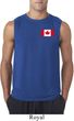 Mens Canadian Flag Pocket Print Sleeveless Shirt