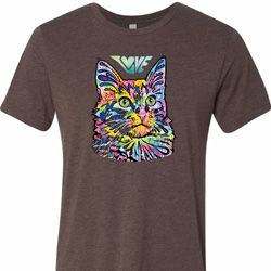 Mens Cat Tee Love Cat Tri Blend Tee