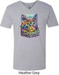 Mens Cat Tee Love Cat V-neck Shirt