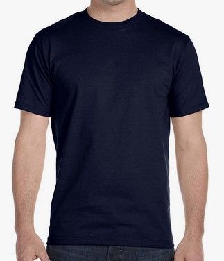 Mens Comfort Wash by Hanes Cotton T-shirt - Navy Blue