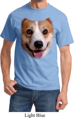 Mens Corgi Shirt Big Corgi Face Tee T-Shirt