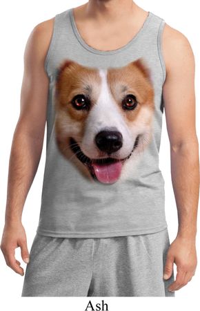 Mens Corgi Tanktop Big Corgi Face Tank Top