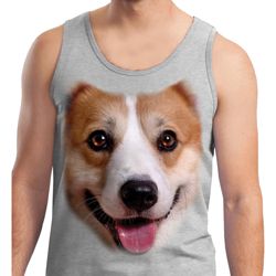 Mens Corgi Tanktop Big Corgi Face Tank Top Mens Corgi Tanktop Big Corgi Face Tank Top