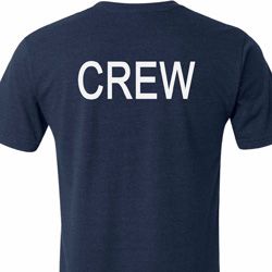 Mens Crew Back Print Tri Blend Shirt
