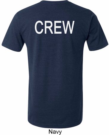 Mens Crew Back Print Tri Blend Shirt