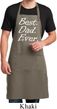 Mens Dad Best Dad Ever White Print Full Length Apron with Pockets