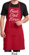 Mens Dad Best Dad Ever White Print Full Length Apron with Pockets