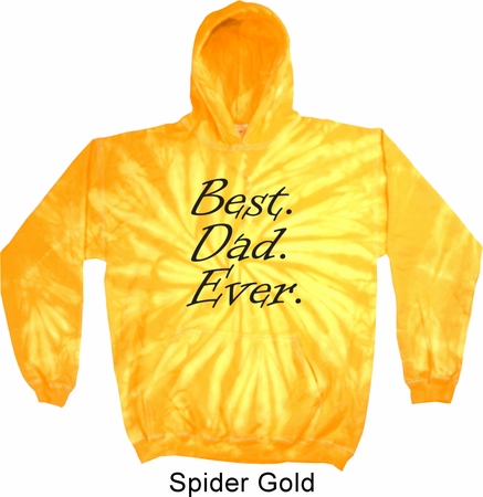 Mens Dad Hoodie Best Dad Ever Black Print Tie Dye Hoody