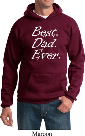 Mens Dad Hoodie Best Dad Ever White Print Hoody
