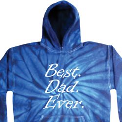Mens Dad Hoodie Best Dad Ever White Print Tie Dye Hoody