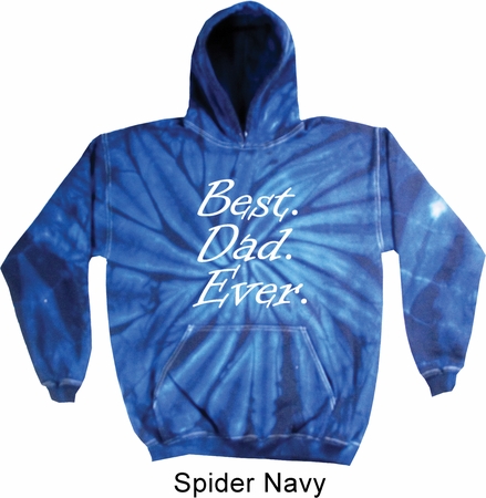 Mens Dad Hoodie Best Dad Ever White Print Tie Dye Hoody