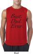 Mens Dad Shirt Best Dad Ever Black Print Sleeveless Tee T-Shirt