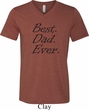 Mens Dad Shirt Best Dad Ever Black Print Tri Blend V-neck Tee T-Shirt