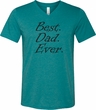 Mens Dad Shirt Best Dad Ever Black Print Tri Blend V-neck Tee T-Shirt