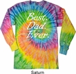 Mens Dad Shirt Best Dad Ever White Print Long Sleeve Tie Dye T-shirt