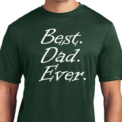 Mens Dad Shirt Best Dad Ever White Print Moisture Wicking Tee T-Shirt