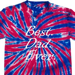 Mens Dad Shirt Best Dad Ever White Print Patriotic Tie Dye Tee T-shirt