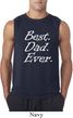 Mens Dad Shirt Best Dad Ever White Print Sleeveless Tee T-Shirt
